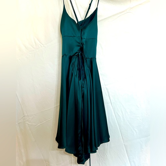 Green Alter’D State cocktail dress, corset-tie back. - Picture 2 of 2